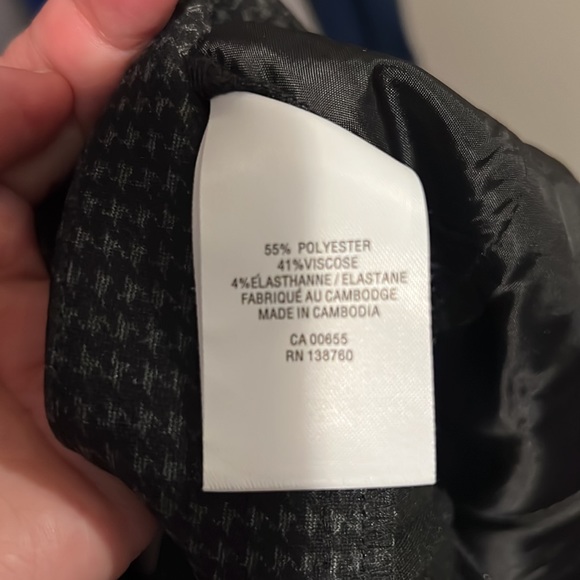 Reitmans High Waisted Dark Grey Houndstooth Drawstring Waist Trouser Size 12 - Picture 5 of 6